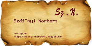 Szőnyi Norbert névjegykártya